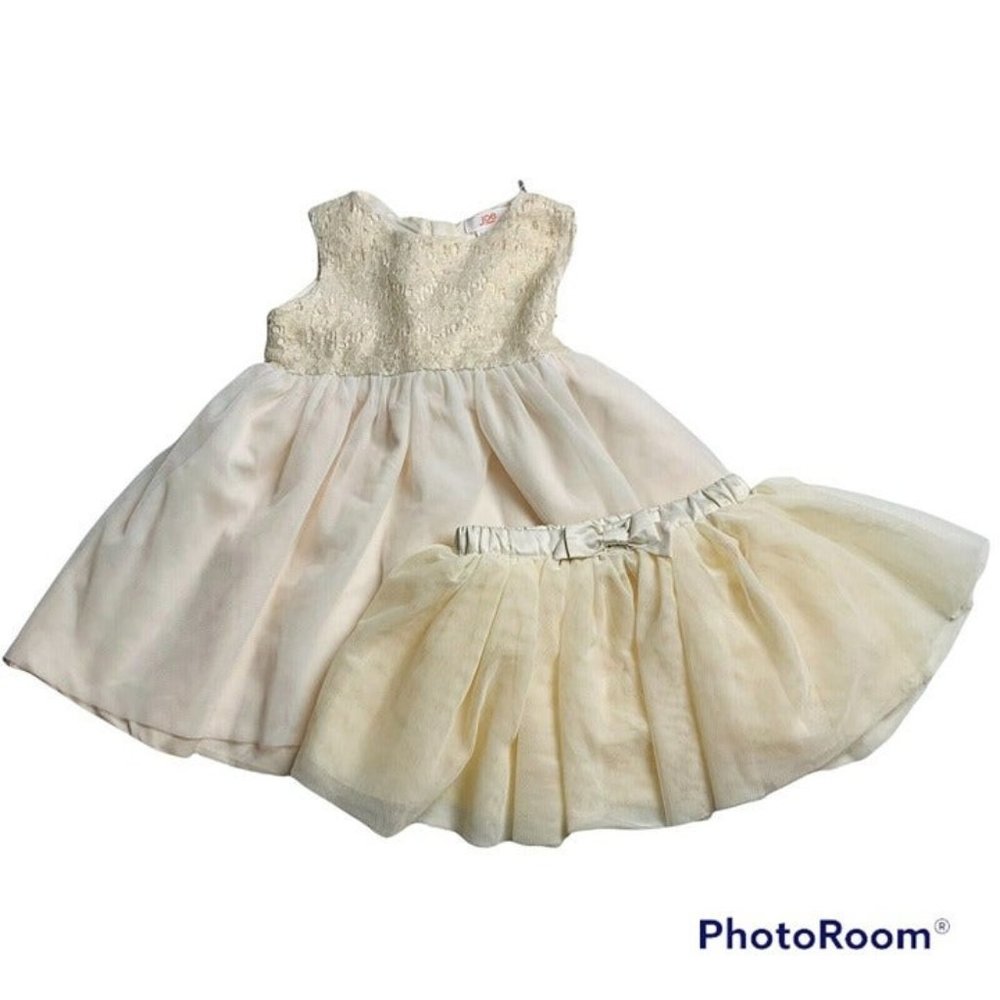 Joe Fresh Baby Dress Cream Beige Tutu Lace Church Easter Size 12 To 18 Months